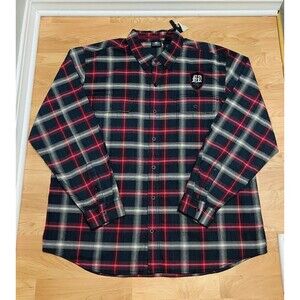 Harley Davidson Men's 3XL Plaid Long Sleeve Button Up Shirt Black/Red/Gray NWT
